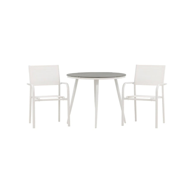Pause Spisebord Rundt 90ø + Santorini Armstol Venture Design Spisegruppe
