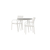 Pause Spisebord Rundt 90ø + Santorini Armstol Venture Design Spisegruppe