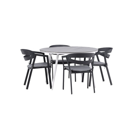 Pause Spisebord Rundt 120ø + Spalte spisestoler inkl. Puter Venture Design Spisegruppe