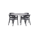 Pause Spisebord Rundt 120ø + Spalte spisestoler inkl. Puter Venture Design Spisegruppe