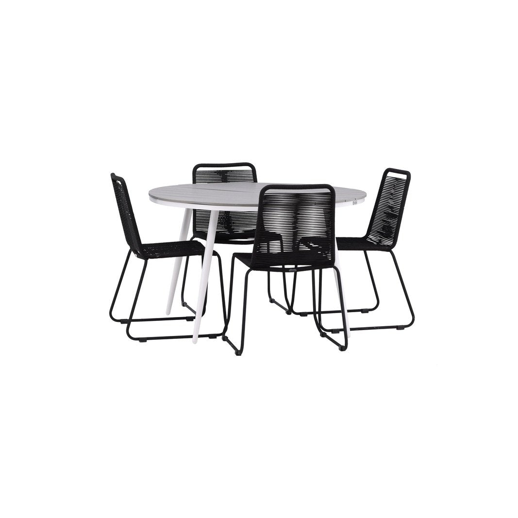 Pause Spisebord Rundt 120ø + Lindos Venture Design Spisegruppe