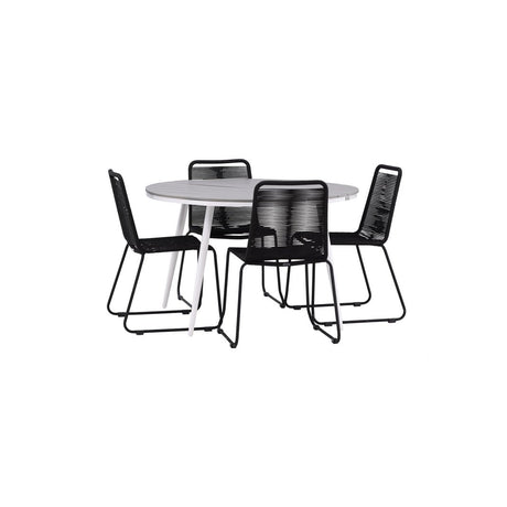 Pause Spisebord Rundt 120ø + Lindos Venture Design Spisegruppe