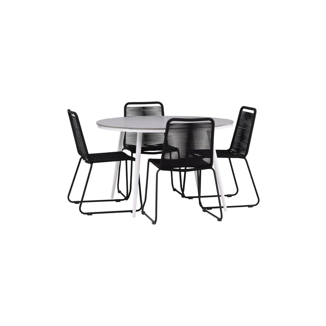 Pause Spisebord Rundt 120ø + Lindos Venture Design Spisegruppe