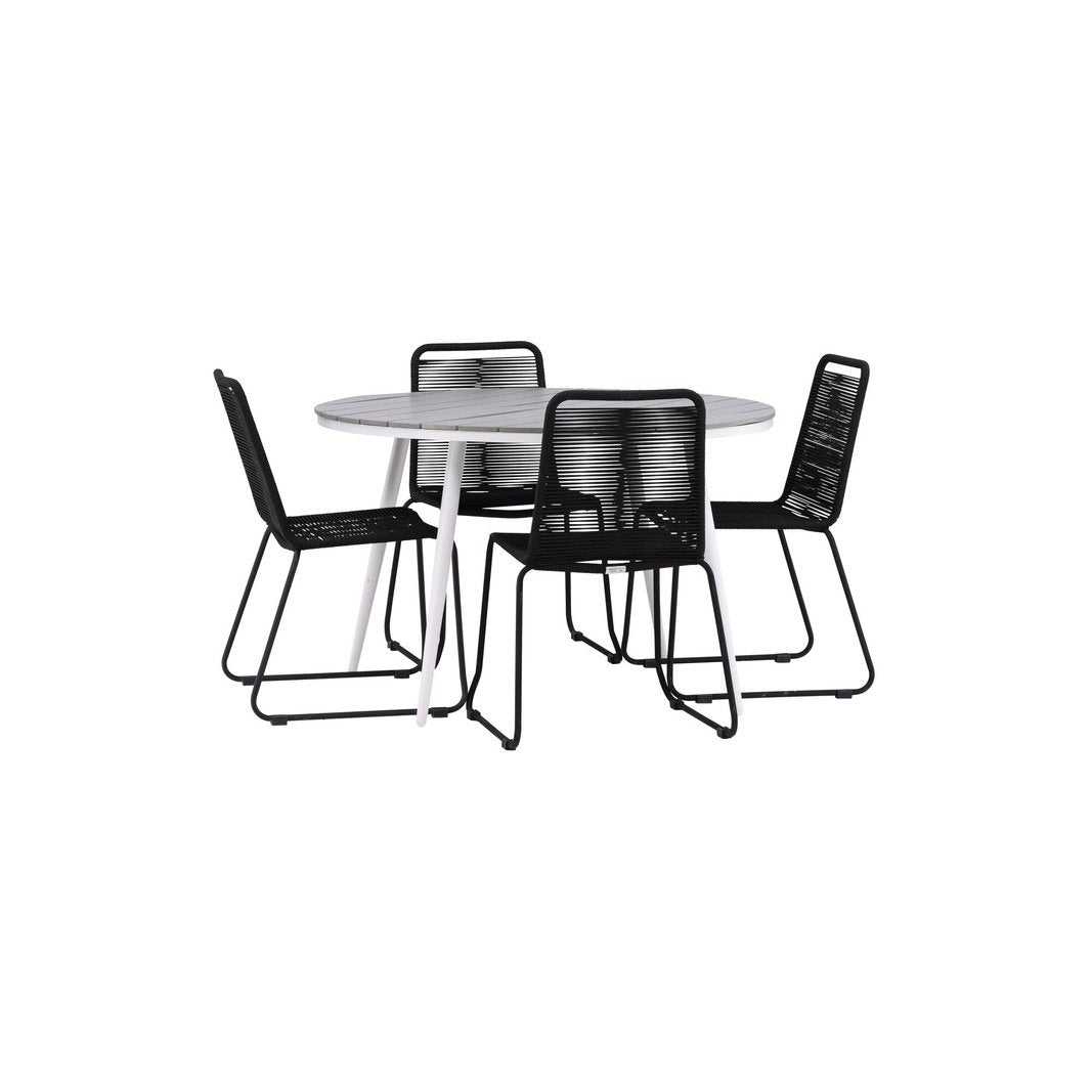 Pause Spisebord Rundt 120ø + Lindos Venture Design Spisegruppe