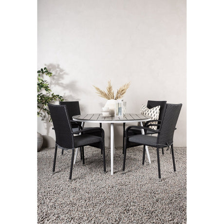 Pause Spisebord Rundt 120ø + Anna stoler Venture Design Spisegruppe
