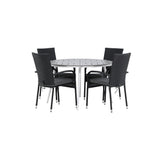 Pause Spisebord Rundt 120ø + Anna stoler Venture Design Spisegruppe
