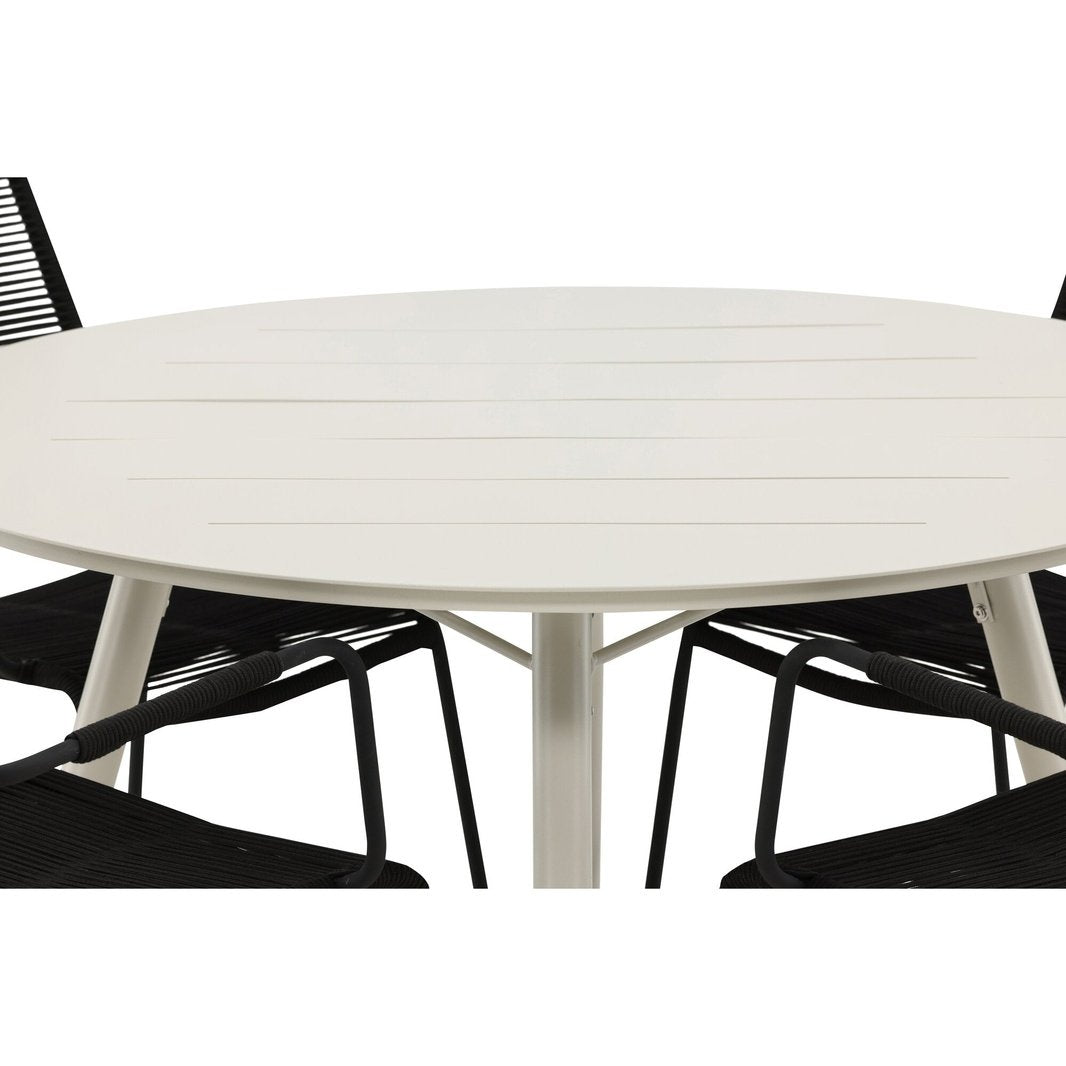 Lina Spisebord Rund 120 cm + Lindos Lenestol Venture Design Spisegruppe