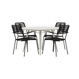 Lina Spisebord Rund 120 cm + Lindos Lenestol Venture Design Spisegruppe