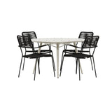 Lina Spisebord Rund 120 cm + Lindos Lenestol Venture Design Spisegruppe