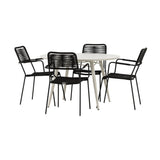 Lina Spisebord Rund 120 cm + Lindos Lenestol Venture Design Spisegruppe