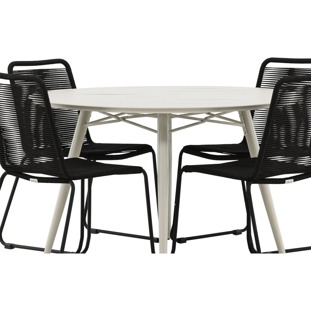 Lina spisebord Rund 120 cm + Lindos Venture Design Spisegruppe