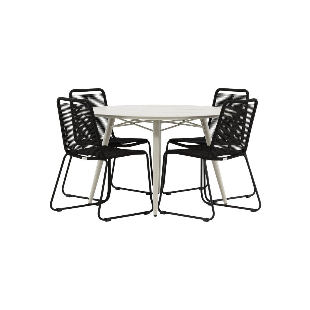 Lina spisebord Rund 120 cm + Lindos Venture Design Spisegruppe