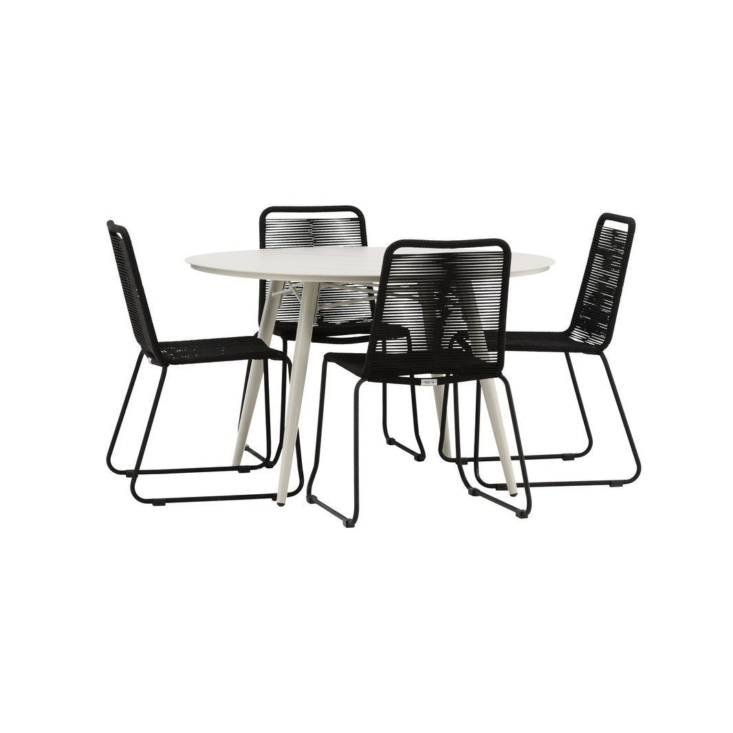 Lina spisebord Rund 120 cm + Lindos Venture Design Spisegruppe