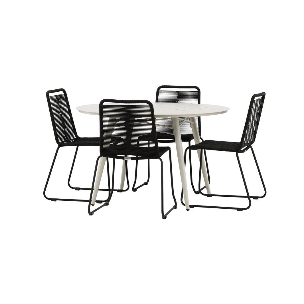 Lina spisebord Rund 120 cm + Lindos Venture Design Spisegruppe