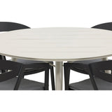 Lina Spisebord Rundt 120 cm + Spalte spisestoler inkl. Puter Venture Design Spisegruppe