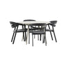 Lina Spisebord Rundt 120 cm + Spalte spisestoler inkl. Puter Venture Design Spisegruppe