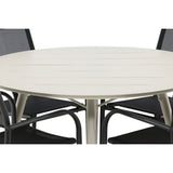 Lina Spisebord Rund 120 cm + Santorini Armstol Venture Design Spisegruppe