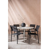 Lina Spisebord Rund 120 cm + Santorini Armstol Venture Design Spisegruppe