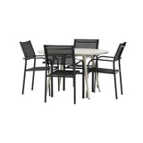 Lina Spisebord Rund 120 cm + Santorini Armstol Venture Design Spisegruppe