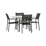 Lina Spisebord Rund 120 cm + Santorini Armstol Venture Design Spisegruppe
