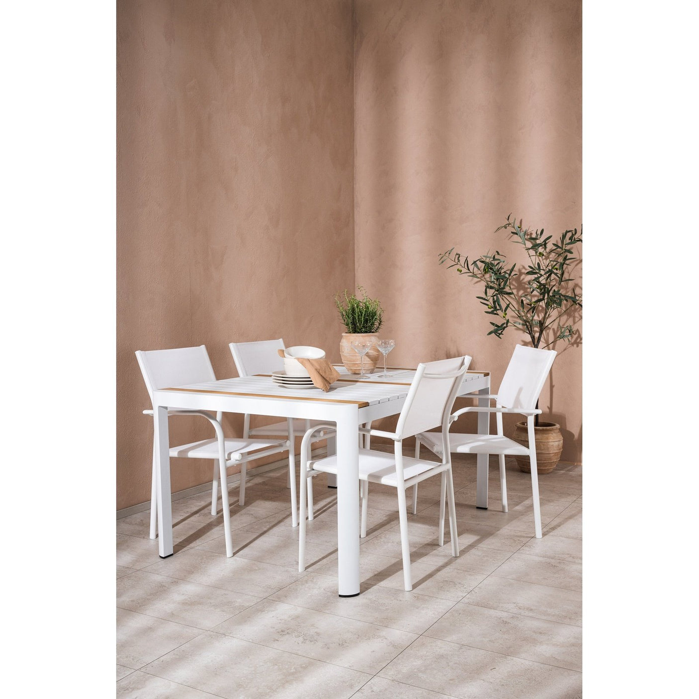 Togo Spisebord 150*100 + Santorini Armstol Venture Design Spisegruppe
