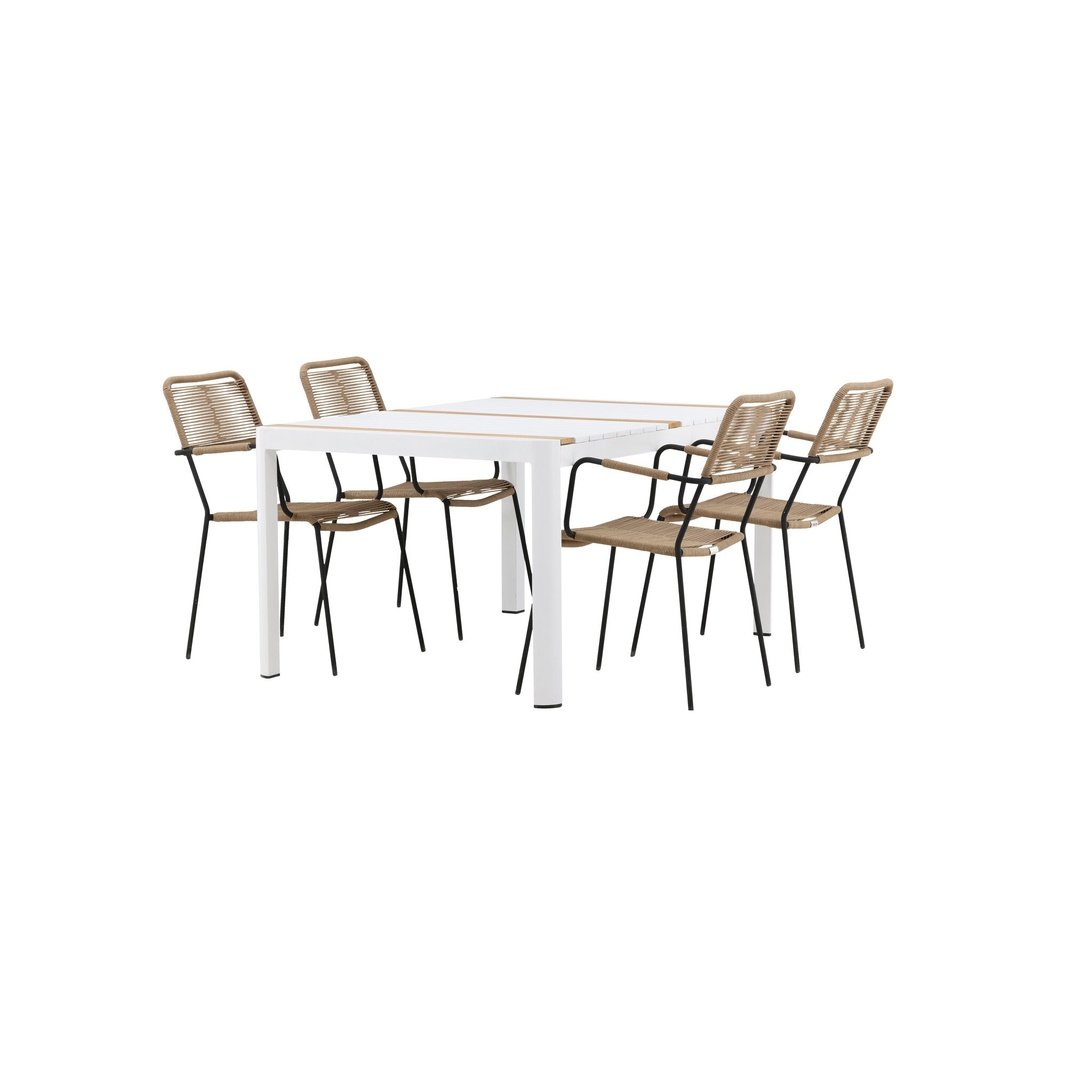 Togo Spisebord 150*100 + Lindos Lenestol Venture Design Spisegruppe