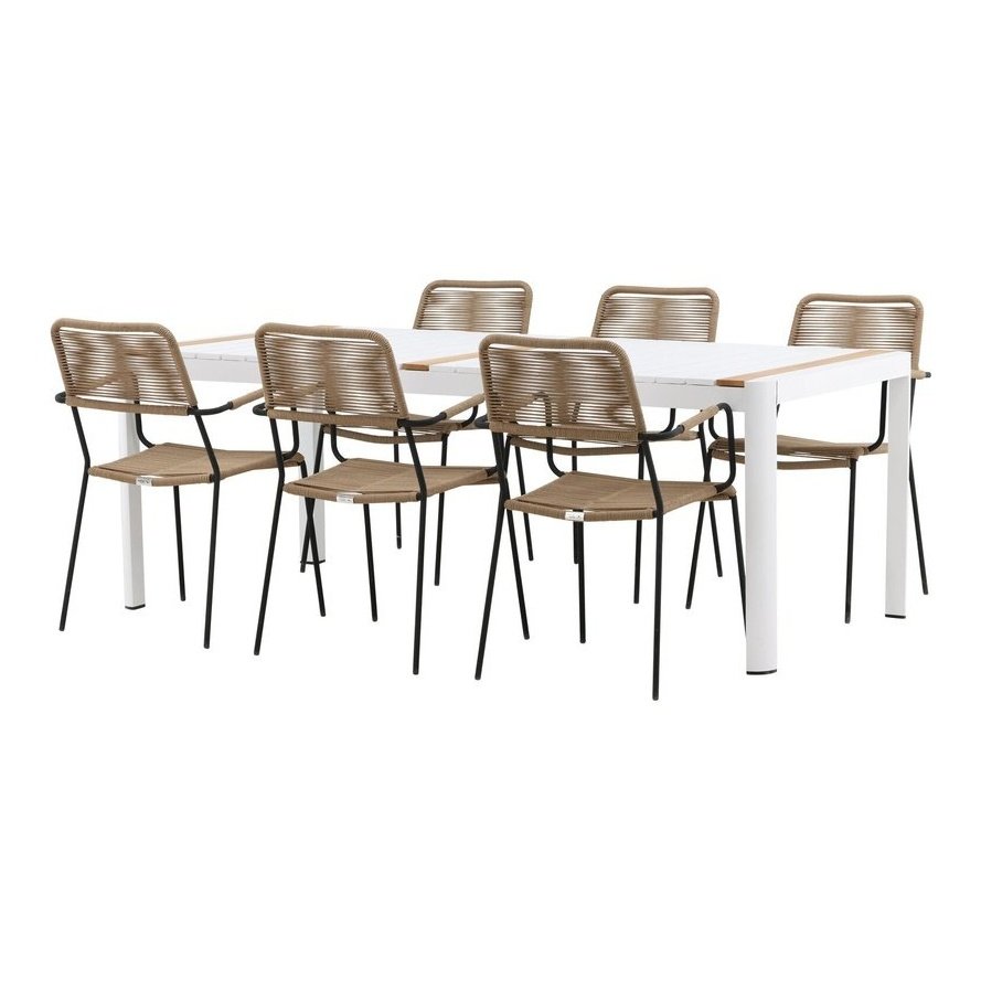 Togo Spisebord 200*100 + Lindos Lenestol Venture Design Spisegruppe