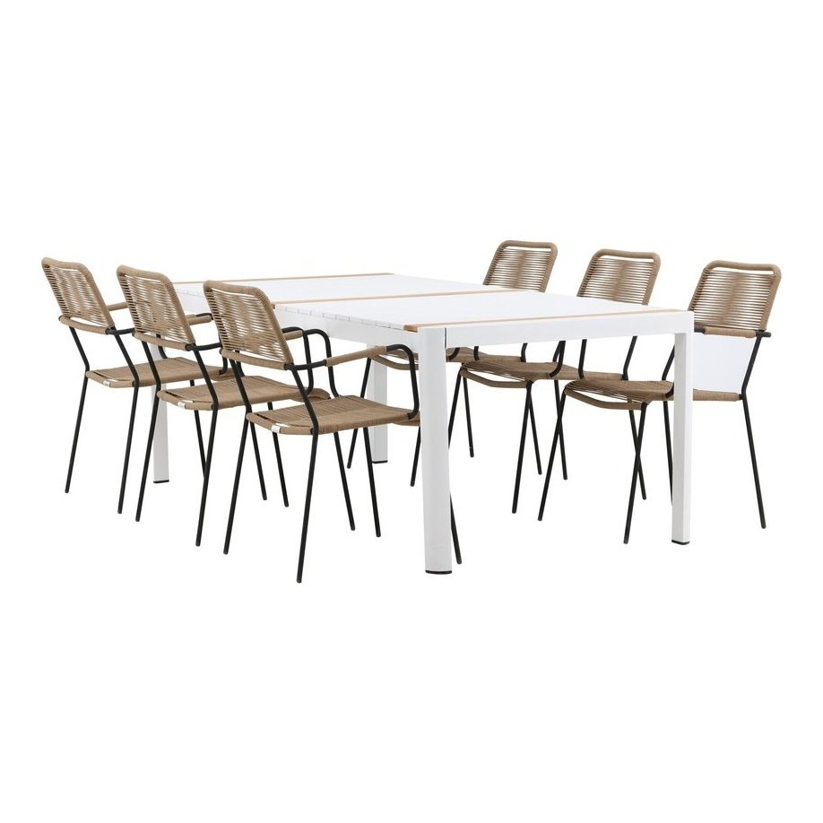 Togo Spisebord 200*100 + Lindos Lenestol Venture Design Spisegruppe