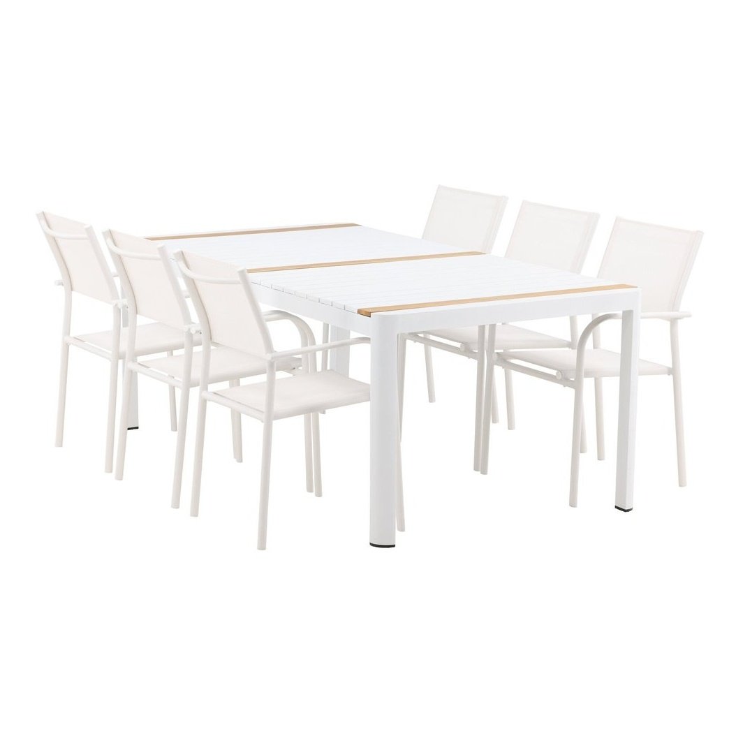 Togo Spisebord 200*100 + Santorini Armstol Venture Design Spisegruppe