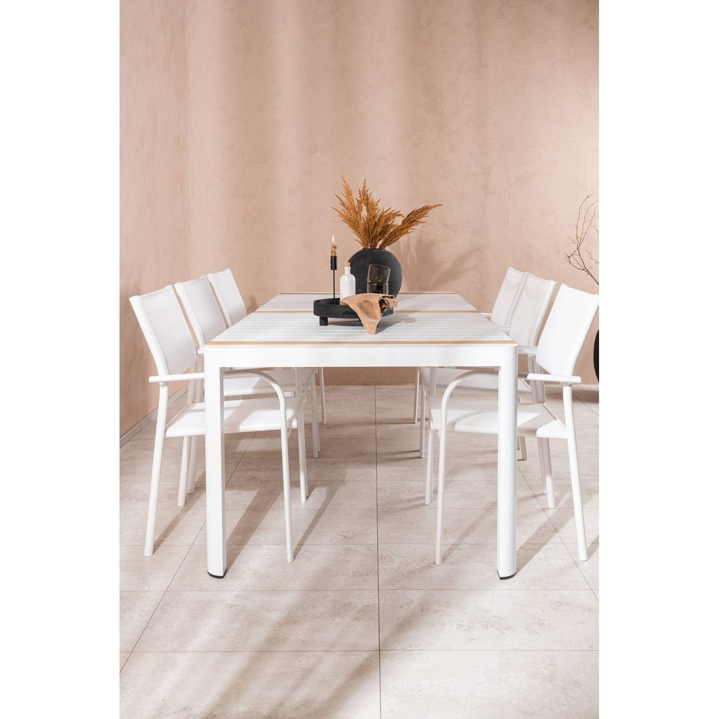 Togo Spisebord 200*100 + Santorini Armstol Venture Design Spisegruppe