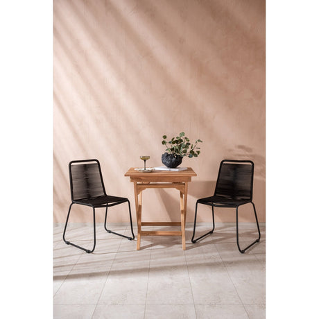 Ghana foldbart bord 70*70cm + Lindos stol Venture Design Spisegruppe