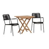 Kenya foldbart bord 70*70cm + Lindos Armstol Venture Design Spisegruppe