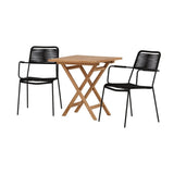 Kenya foldbart bord 70*70cm + Lindos Armstol Venture Design Spisegruppe