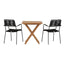 Kenya foldbart bord 70*70cm + Lindos Armstol Venture Design Spisegruppe