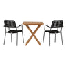 Kenya foldbart bord 70*70cm + Lindos Armstol Venture Design Spisegruppe