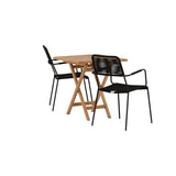 Kenya foldbart bord 70*70cm + Lindos Armstol Venture Design Spisegruppe