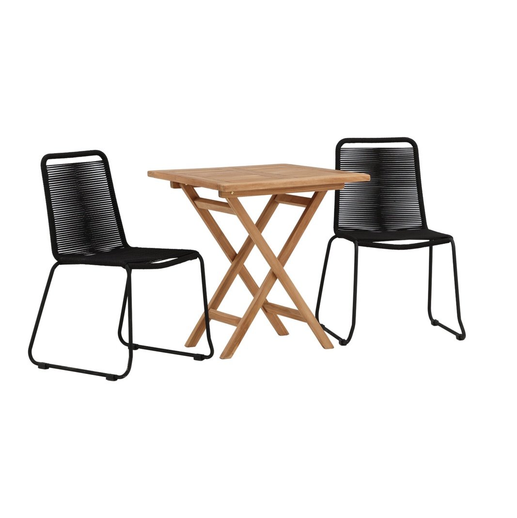 Kenya foldbart bord 70*70cm + Lindos stol Venture Design Spisegruppe