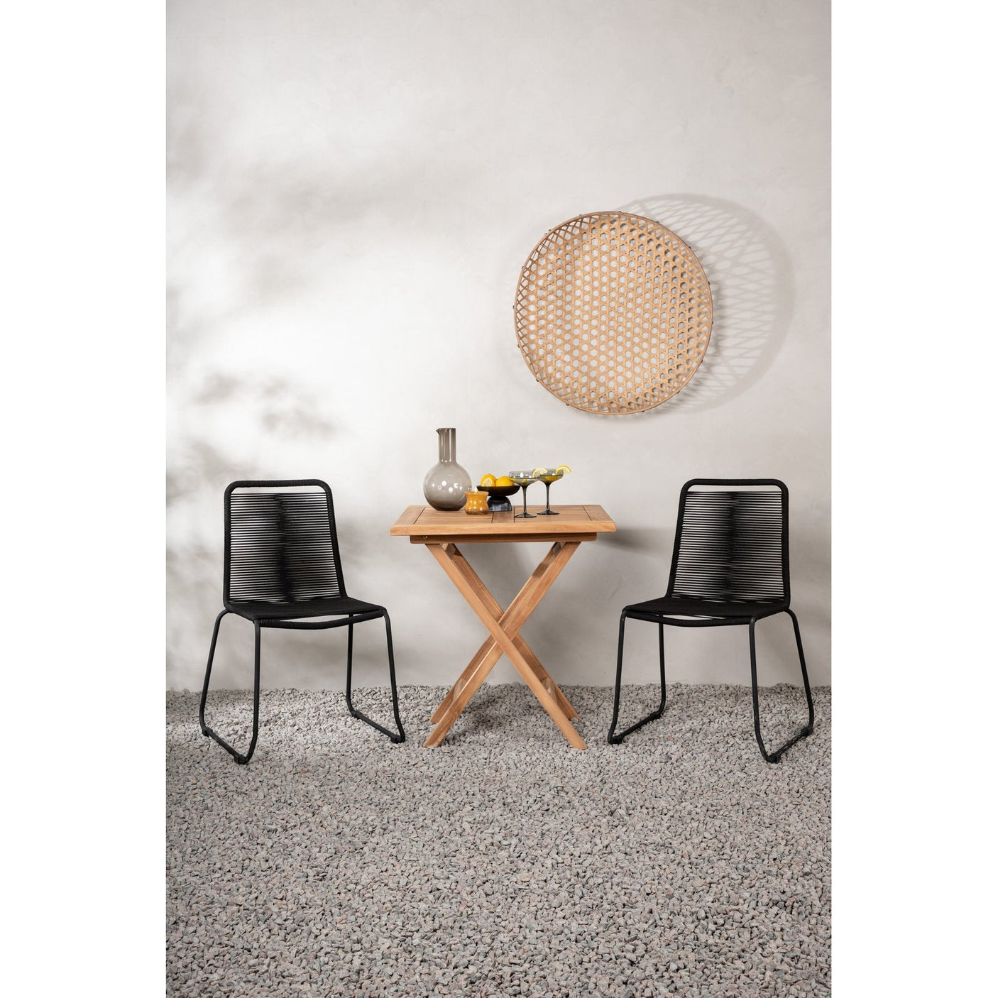 Kenya foldbart bord 70*70cm + Lindos stol Venture Design Spisegruppe