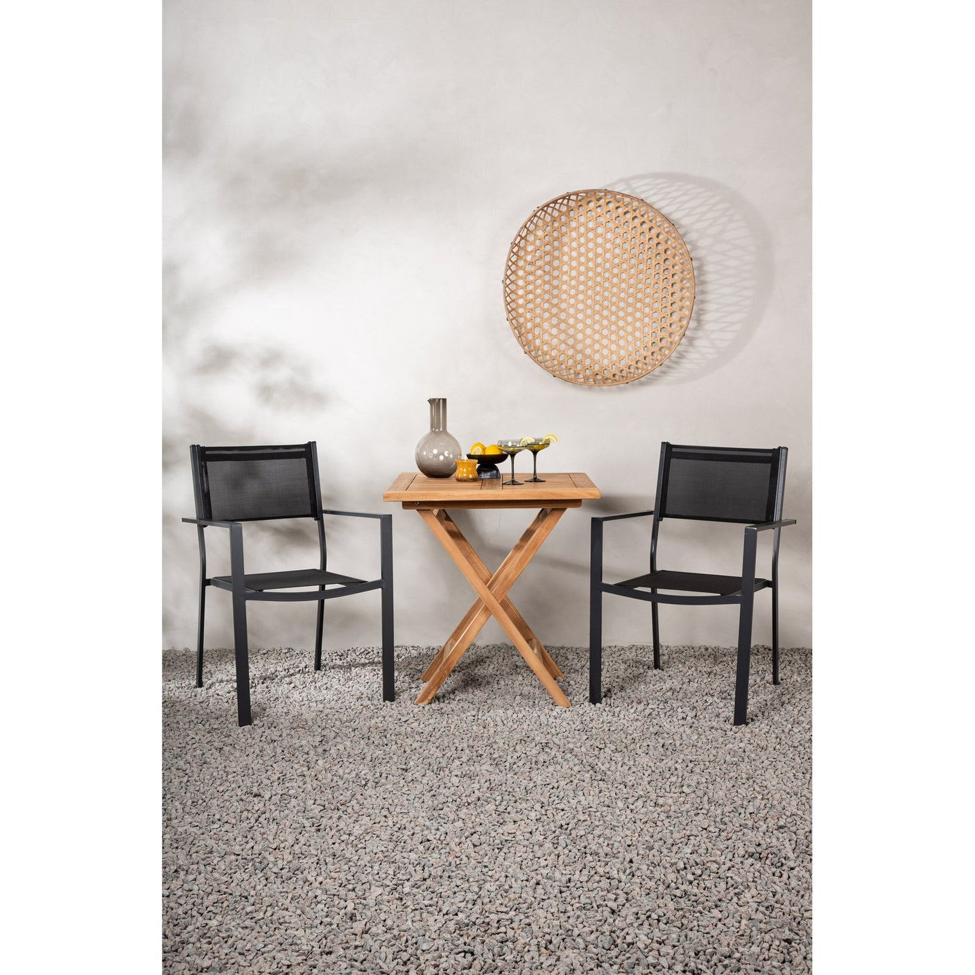 Kenya foldbart bord 70*70cm + Copacabana stol Venture Design Spisegruppe