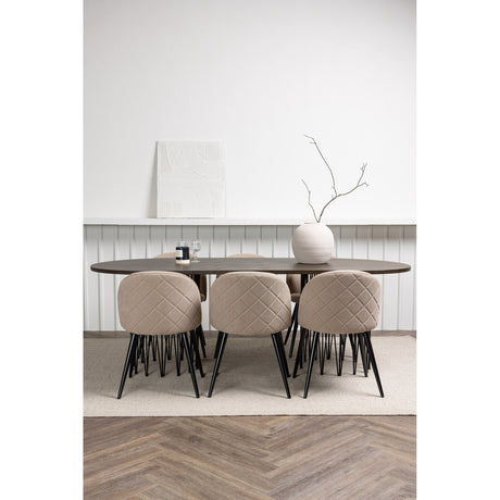 Stone oval spisebord + stingstol Venture Design Spisegruppe
