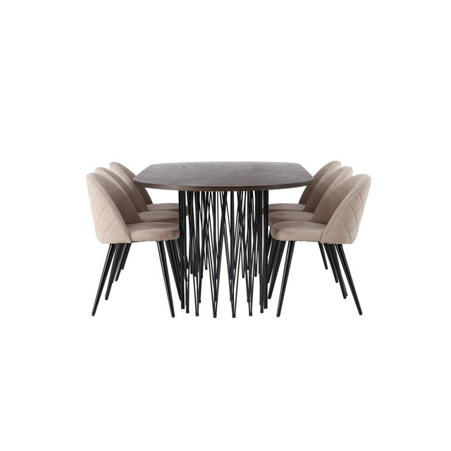 Stone oval spisebord + stingstol Venture Design Spisegruppe