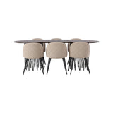 Stone oval spisebord + stingstol Venture Design Spisegruppe
