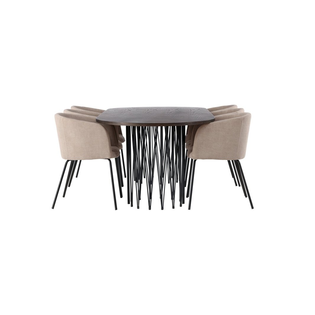Stone ovalt spisebord + Berit stol Venture Design Spisegruppe