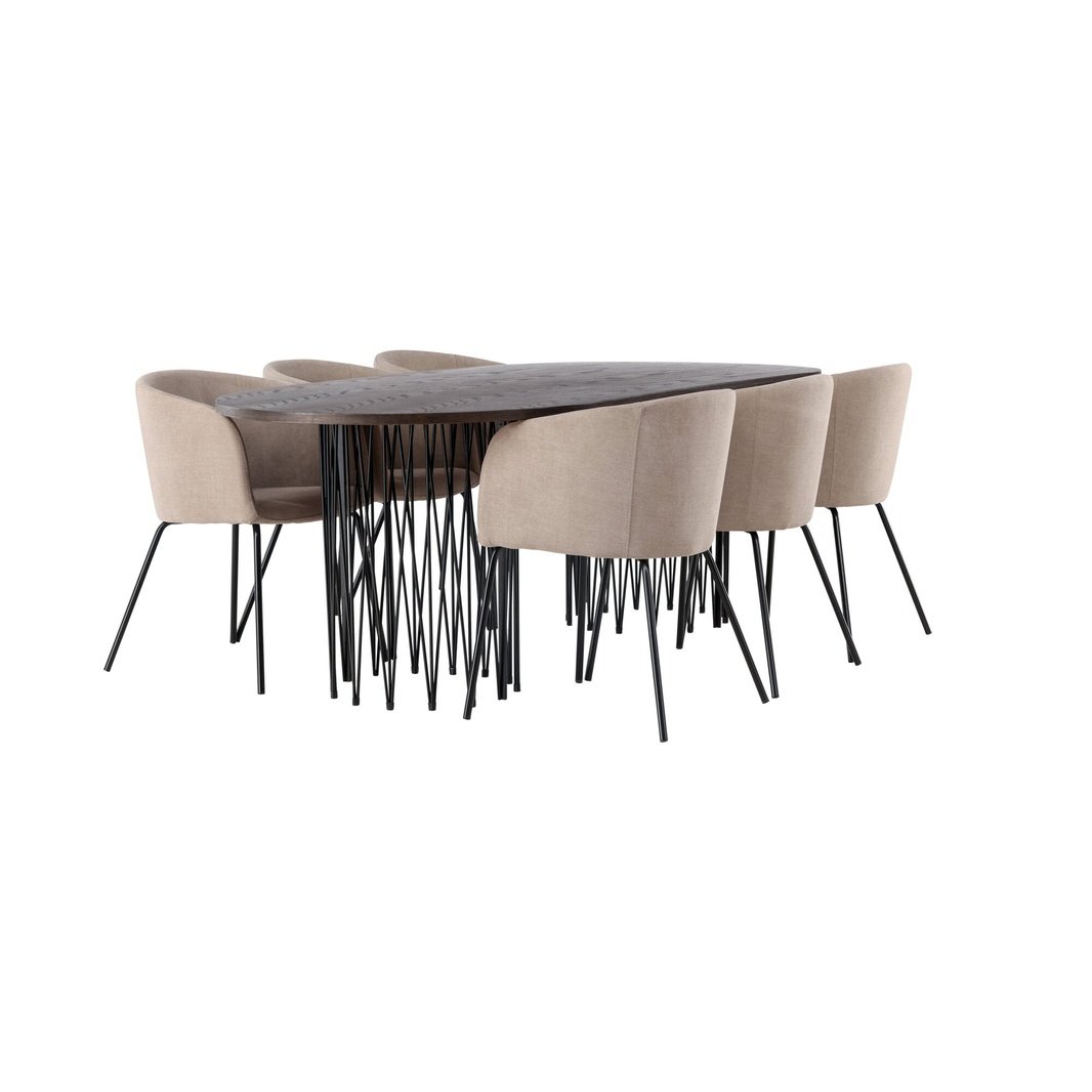 Stone ovalt spisebord + Berit stol Venture Design Spisegruppe
