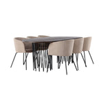 Stone ovalt spisebord + Berit stol Venture Design Spisegruppe