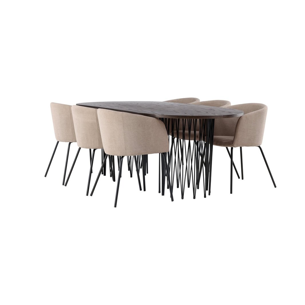 Stone ovalt spisebord + Berit stol Venture Design Spisegruppe