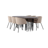 Stone ovalt spisebord + Berit stol Venture Design Spisegruppe