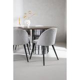 Stone oval spisebord + Velvet spisestoler Venture Design Spisegruppe