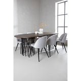Stone oval spisebord + Velvet spisestoler Venture Design Spisegruppe