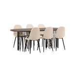 Stone ovalt spisebord + Polar spisestoler Venture Design Spisegruppe